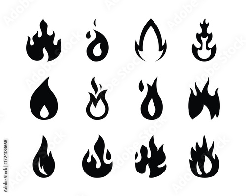 Some icons of burning flames are drawn