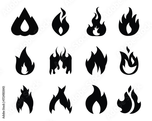 Some icons of burning flames are drawn