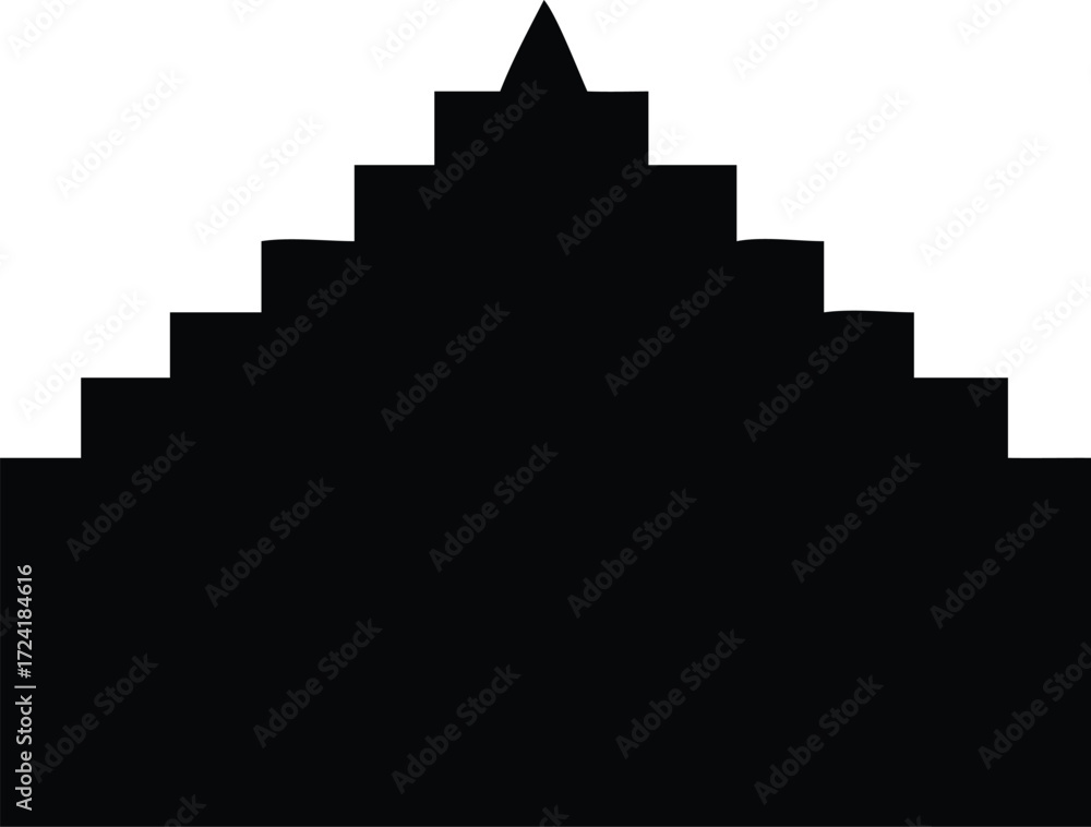 Fototapeta premium Abstract Black Stairway Silhouette A Geometric Ascent Toward the Peak of Success And Reaching New Heights of Achievement