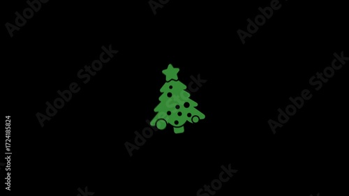 Christmas Transparent Icon Morph Animation Loop for Holiday Projects Festive Design Motion Graphics