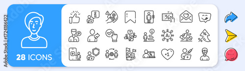 Teamwork question, Engineering team and Vaccination appointment line icons. Interest rate, AI generate, Inflation icons. Pack of Shield, Businesswoman person, Interview icon. Vector