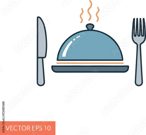 Create Catering service icon vector on White background