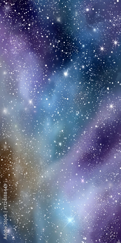Naklejka premium Stunning Cosmic Dreamscape Featuring a Vibrant Violet and Azure Nebula in Deep Space Vastness