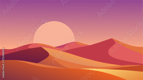 As the sun sets the dunes are bathed in a warm rosy glow a tranquil beauty in contrast to the harshness of the day.