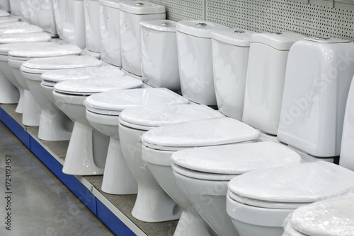Canvastavla White ceramic toilets at the store