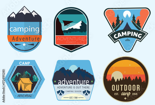 Inspiring camping and adventure logos perfect for outdoor brands, gear, and travel promotions, capturing the spirit of exploration and nature's call