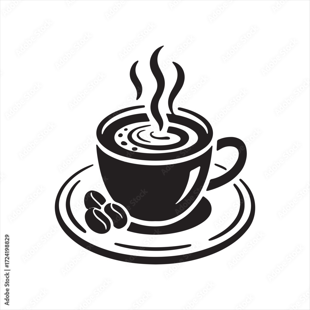 Obraz premium Silhouette Coffee Cup Vector Design A Perfect Brew