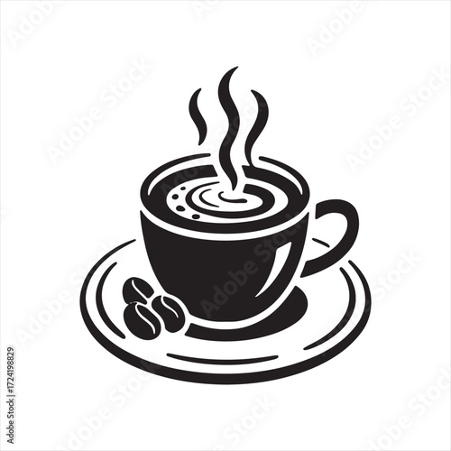 Silhouette Coffee Cup Vector Design A Perfect Brew
