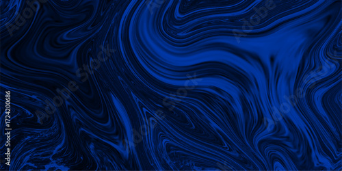 Abstract blue, white swirly wallpaper, wavy pattern texture, aquarelle colors mixing effect. Smooth, glossy texture mimics flowing ink or liquid smoke, with elegant curves. Acrylic painting on canvas 