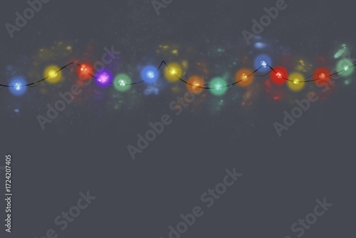 Christmas lights. Colorful Christmas garland.