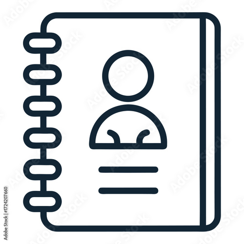 Contact Book and Address Directory Line Icon