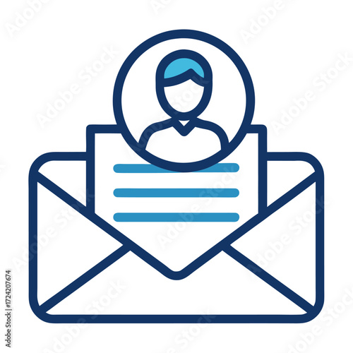 Email Message from Contact Person Line Icon