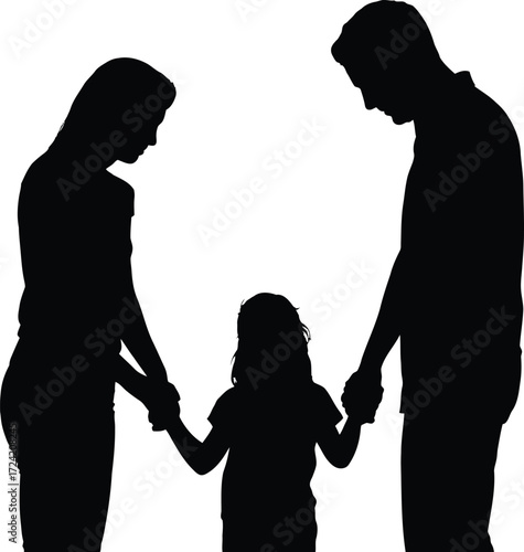 Family Illustration Vector Isolated Silhouette Black Art