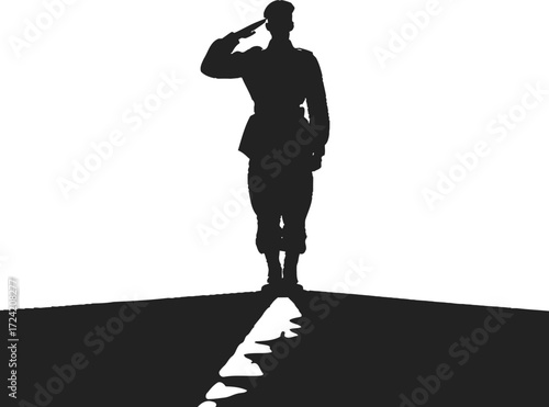Soldier Illustration Vector Isolated Silhouette Black Art