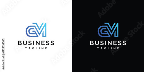 The monogram letter GM logo is made with lines, a design for a luxurious, elegant and simple business.