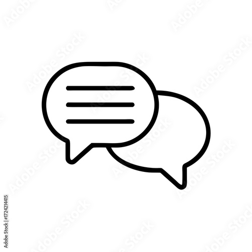 Conversation bubbles with lines representing communication concept  