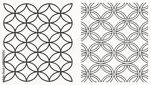 Seamless scribbled crosshatch line patterns for decorative backgrounds and textures