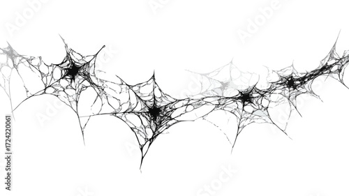 Spooky Black Cobweb Halloween Banner Design