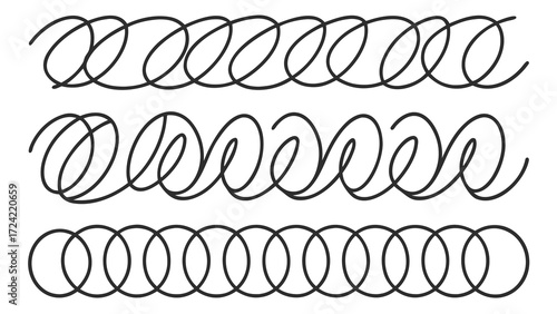 Hand drawn scribble lines and swirls abstract design elements for creative projects