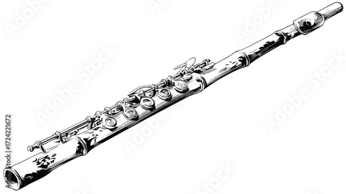 Exquisite Bamboo Flute Vector Design for Musical Instrument Illustration