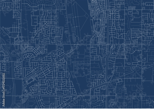A detailed vector map of West Jordan, featuring intricate road networks and urban infrastructure, with a zoomed-in perspective against a blueprint background.