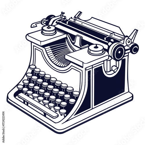 vintage typewriter vector illustration