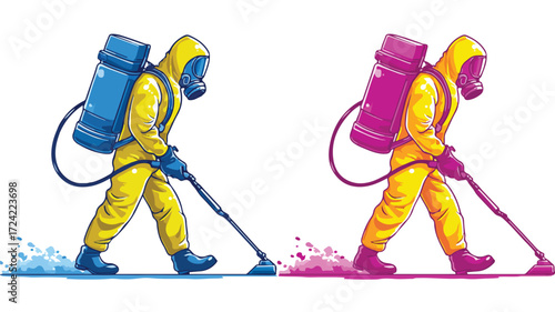 Professionals in Hazmat Suits Cleaning and Disinfecting Service for Safety Measures