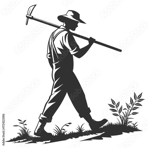 illustration of a golfer black and white vector