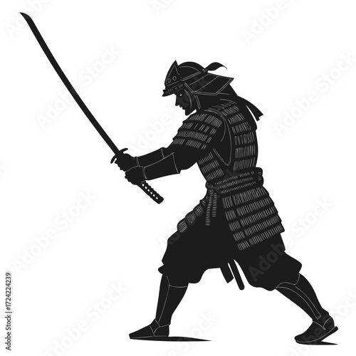 knight with sword black and white vector
