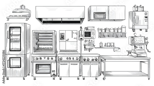 Modern Commercial Bakery Kitchen And Stainless Steel Counters Interior Design