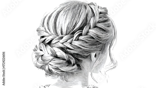 Elegant Caregiver with Professional Braid Hairstyle Low Angle View