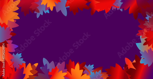 Autumn background. Banner design background with falling red autumn leaves.