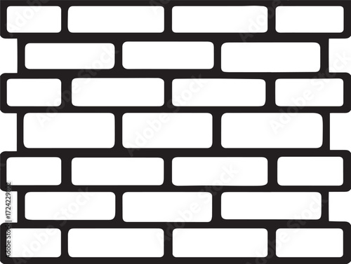 Brick Wall Icon in Professional Elegant Minimal Vector Line Illustration