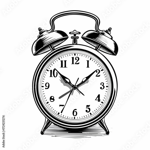 Classic twin bell alarm clock silhouette