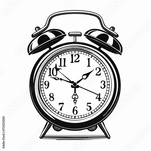 Classic twin bell alarm clock silhouette