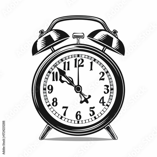 Classic twin bell alarm clock silhouette