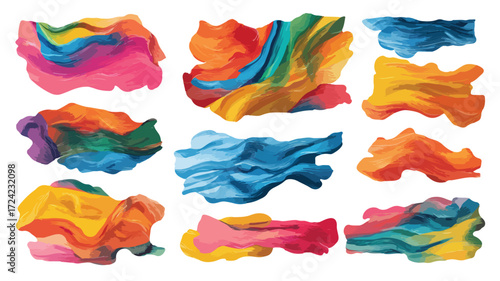 Vibrant Abstract Paint Collection in Colorful Palette for Creative Projects