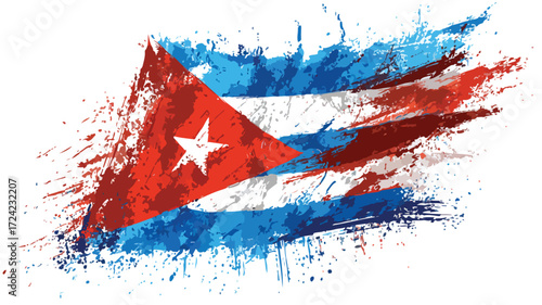Colorful Cuban Flag Cartoon Vector Illustration for Vibrant Designs