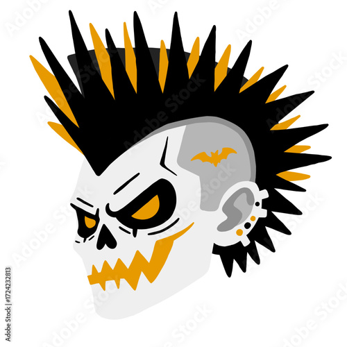 Calavera punk orange.
