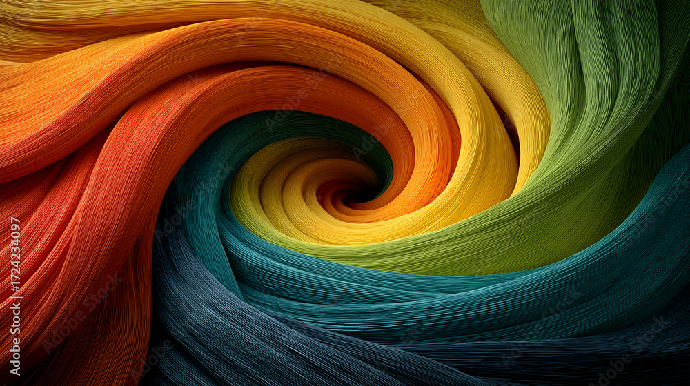 Fototapeta premium Colorful Rainbow Vortex Spiral Abstract Swirling Pattern