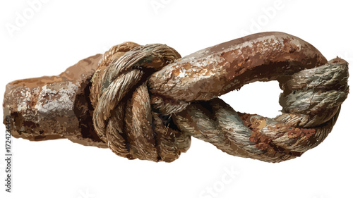 Detailed Weathered Ship Mooring Tether in High-Quality Photography