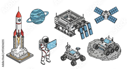 Set of Isometric Space Exploration Elements for Space Mission Concepts