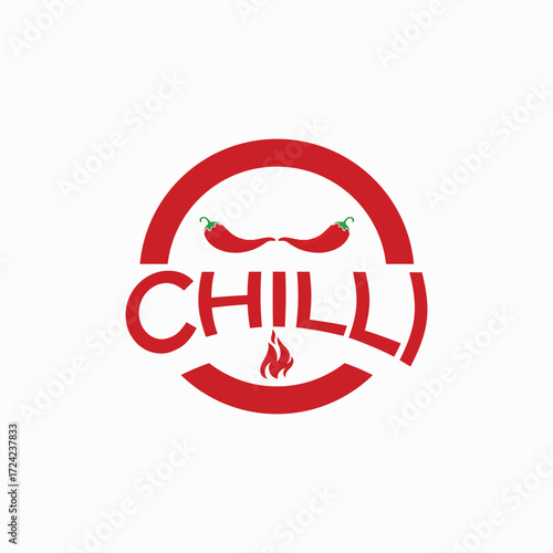 Chili Pepper Logo with Flame