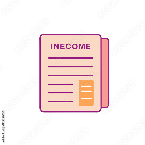 Simple illustration of an income statement document