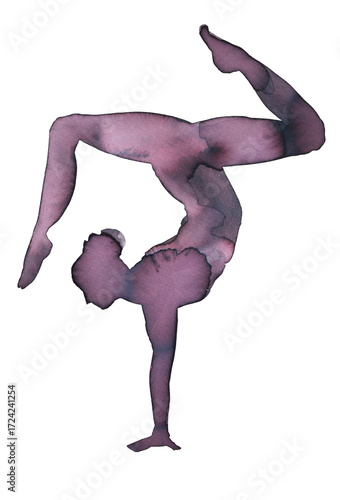 Wallpaper Mural Dynamic dance pose captured in watercolor and ink showcasing graceful movement Torontodigital.ca
