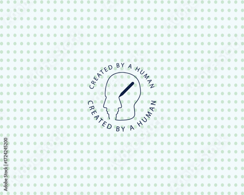 Highlight your originality with the “Human Created” logo – a perfect icon to mark content made by people, not machines.