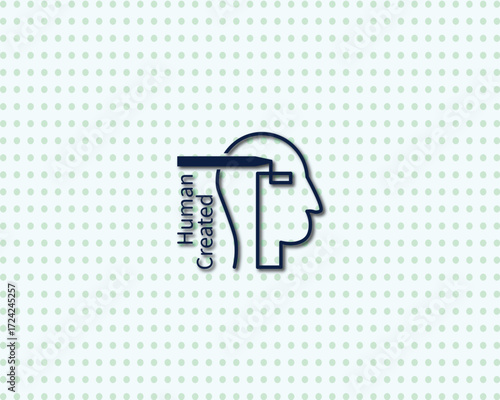 Highlight your originality with the “Human Created” logo – a perfect icon to mark content made by people, not machines.