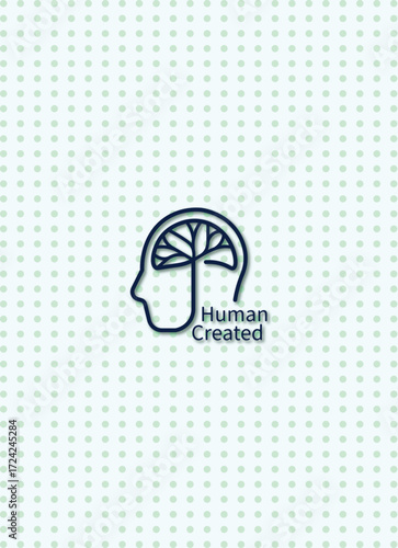 Highlight your originality with the “Human Created” logo – a perfect icon to mark content made by people, not machines.