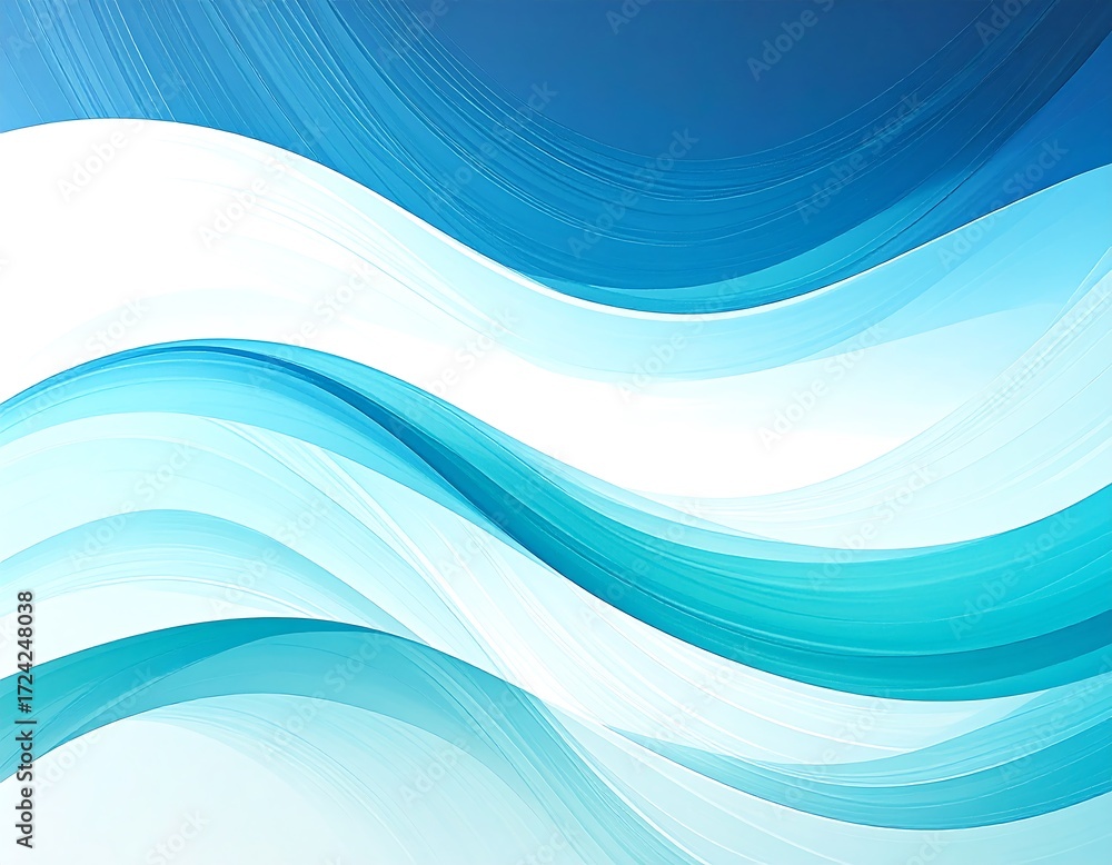 Fototapeta premium Abstract wavy background in blues and whites