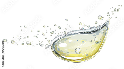 Closeup Vector Illustration of Essential Oil Drop